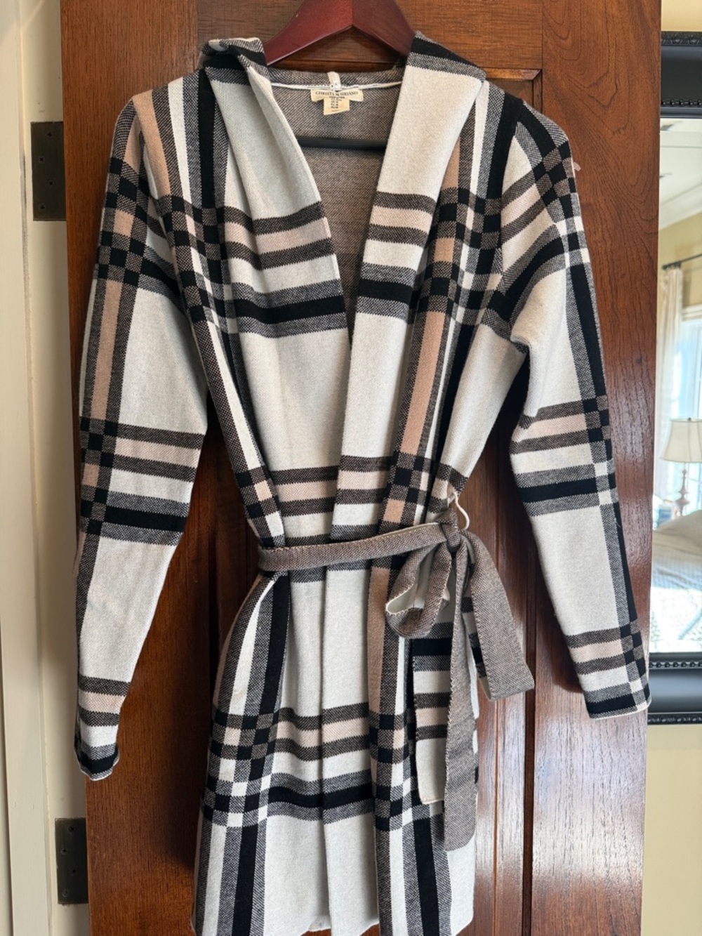 Christian Siriano Neutral Black and Cream Knit Cardigan. Super soft & never worn